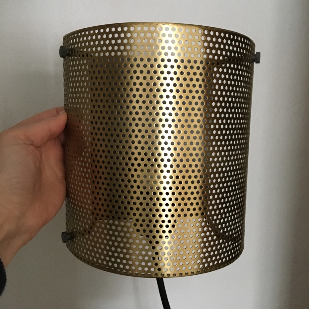 West Elm plug-in lights set of 6 industrial look brass, no hardwiring needed!